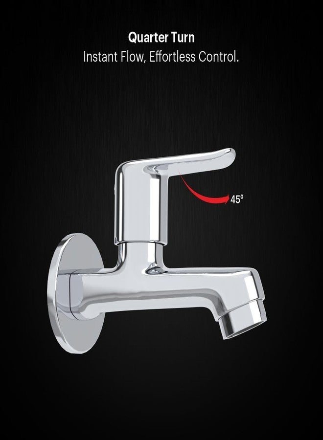 Johnson Bathrooms Johnson Sega Brass Long Body Bib Cock Faucet | Wall Mount| Corrosion Free| for bathrooms, Kitchens, Gardens| Bib Cock with Flange Disc Valve | 10 Years Warranty - Image 2